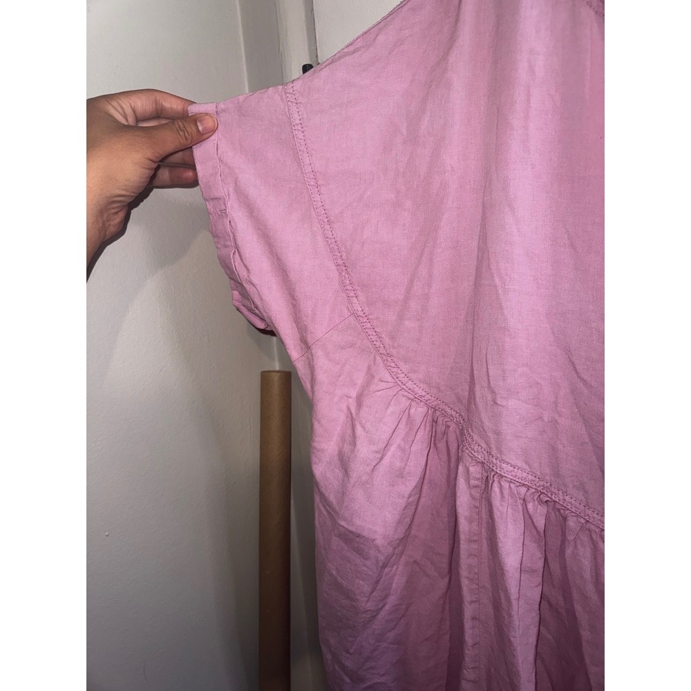 We The Free Pink Linen Moon City Tunic Top XL Boho Frayed Hem Boho - Picture 4 of 11